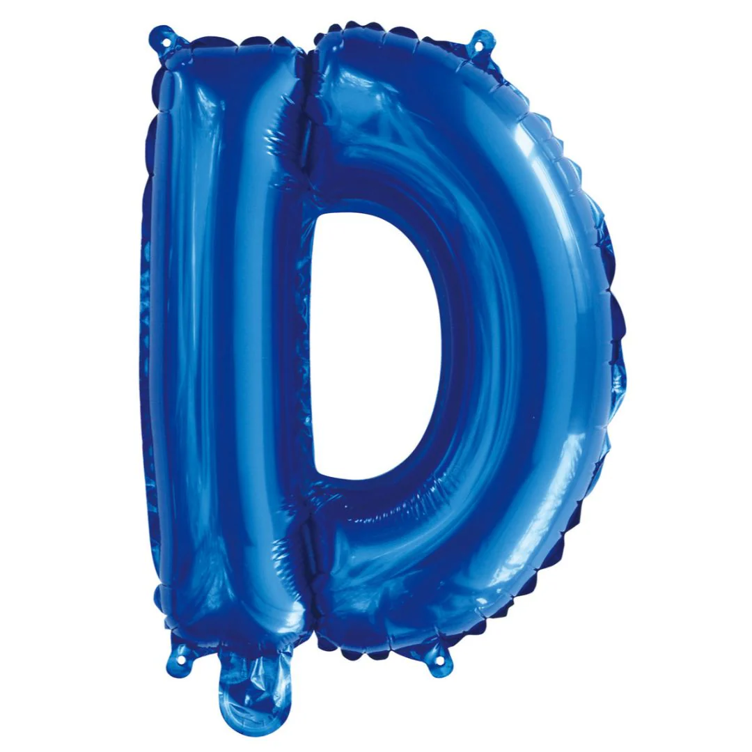 Alphabet Foil Balloon 35cm Royal Blue - D - Image 2
