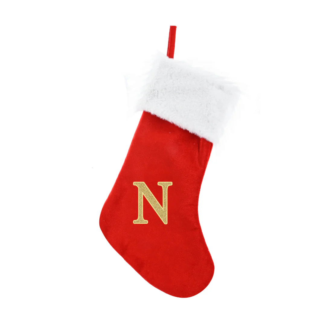 Alphabet Velvet Stocking Gold Letter 50cm Assorted - Image 14