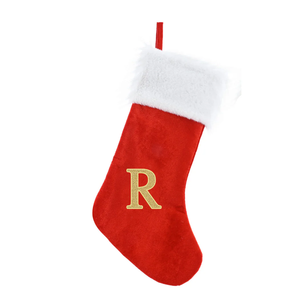 Alphabet Velvet Stocking Gold Letter 50cm Assorted - Image 16