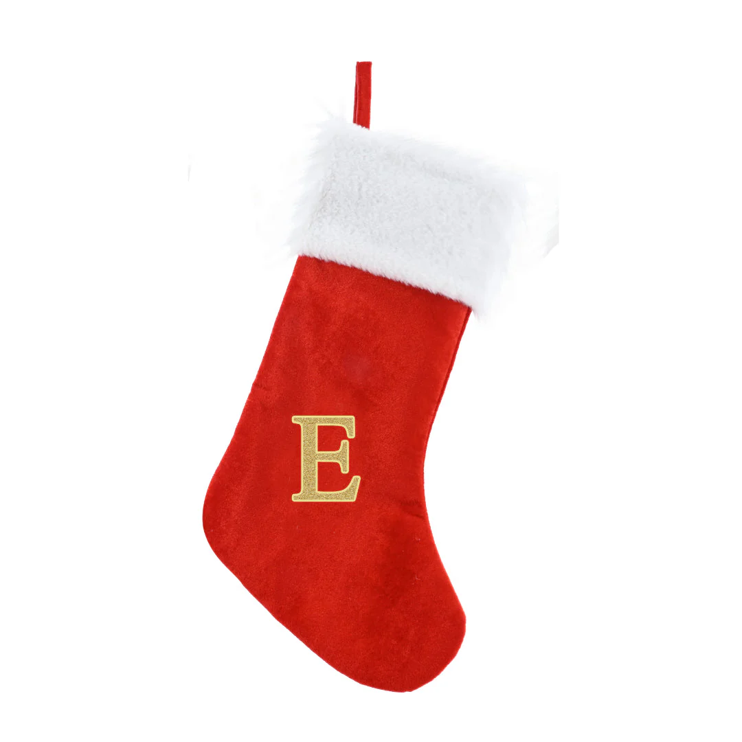 Alphabet Velvet Stocking Gold Letter 50cm Assorted - Image 5