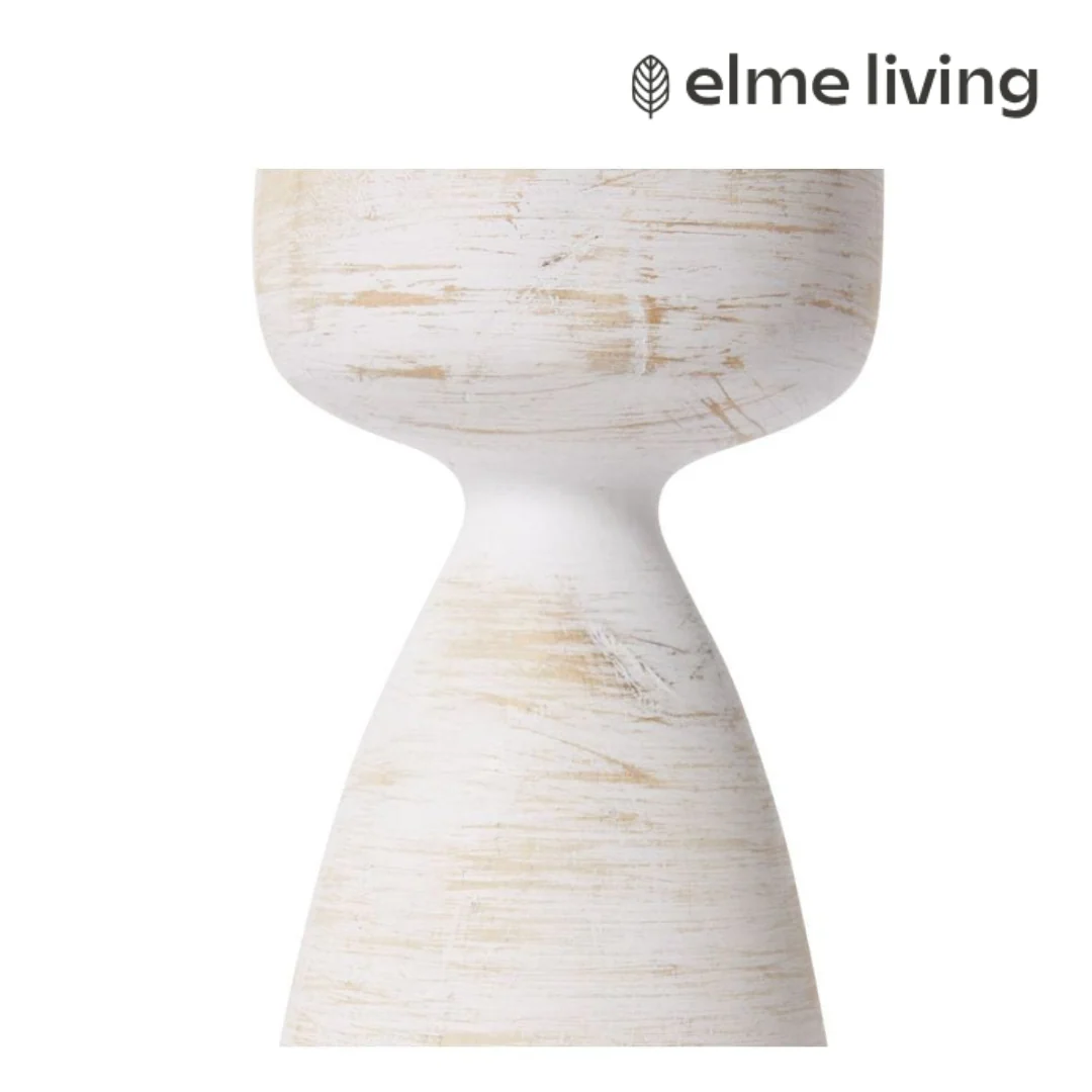 Amari Candle Holder Whitewash 11x11x26cm - Image 2