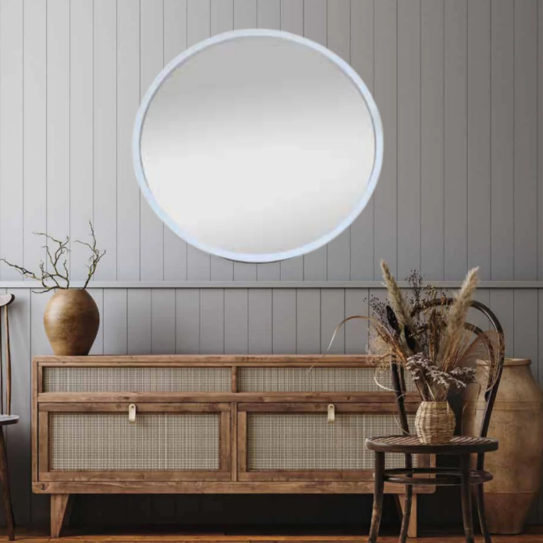 Angelina Mirror 100x100cm Matt White