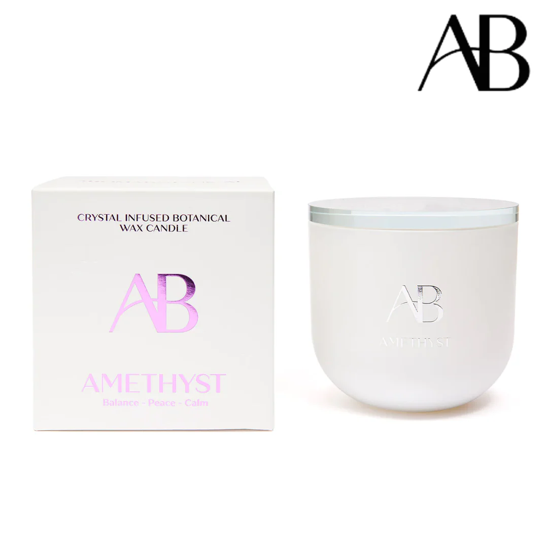 Crystal Candle Candle 340g Amethyst - Aromabotanical