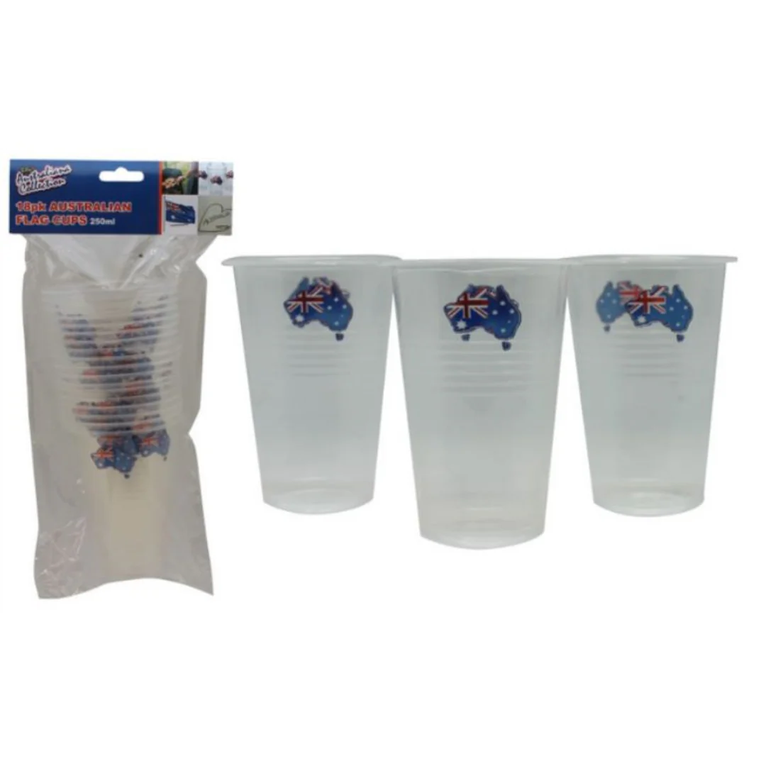 Australian Flag Design Cups 18pk 200ml