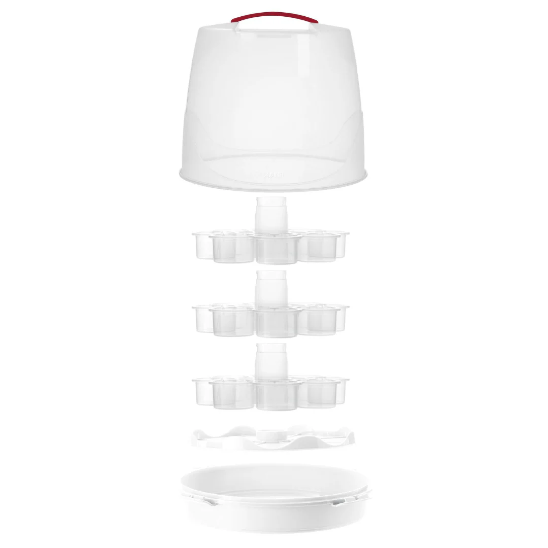 Avanti Universal Cupcake and Round Cake Carrier 3 Tier - 24 Cupcake Capacity