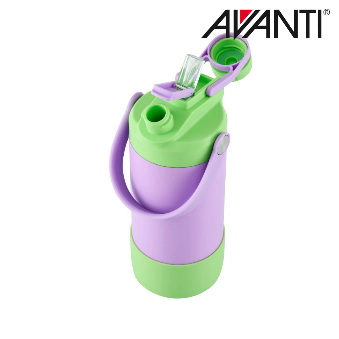 Avanti YumYum 2 Way Drinking Insulated Water Bottle 400ml - Purple/Green - Image 6