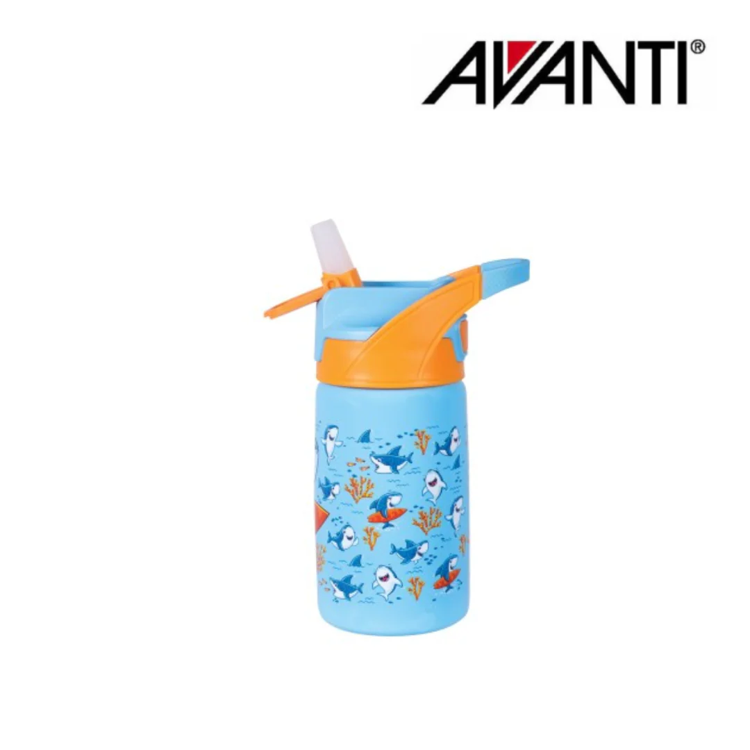Avanti YumYum Kids AutoSpout Insulated Bottle 375ml - Surfing Sharkie - Image 3
