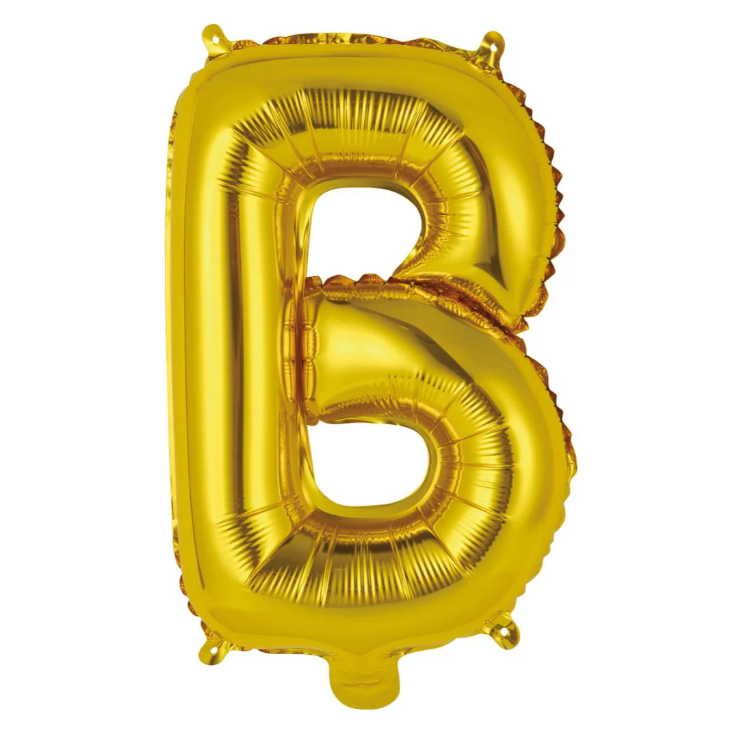 Alphabet Foil Balloon 35cm Gold - B - Image 2