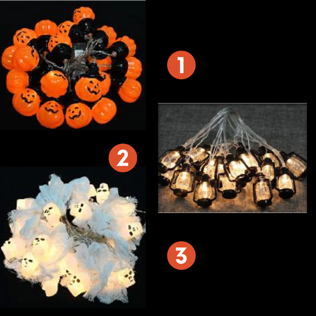 B/O Halloween String Lights 3M 20Pk Asst