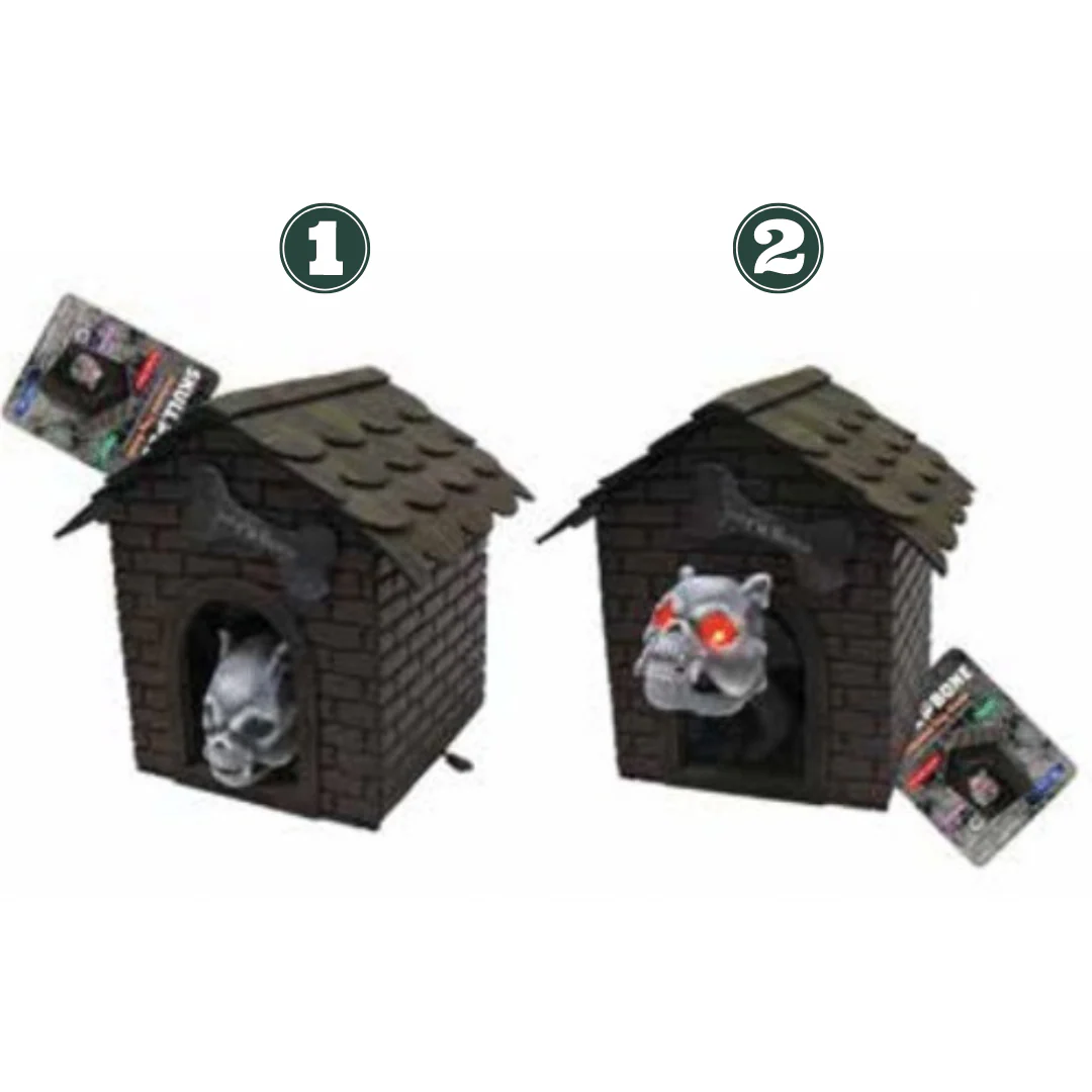 B/O Skeleton Dog In Dog House