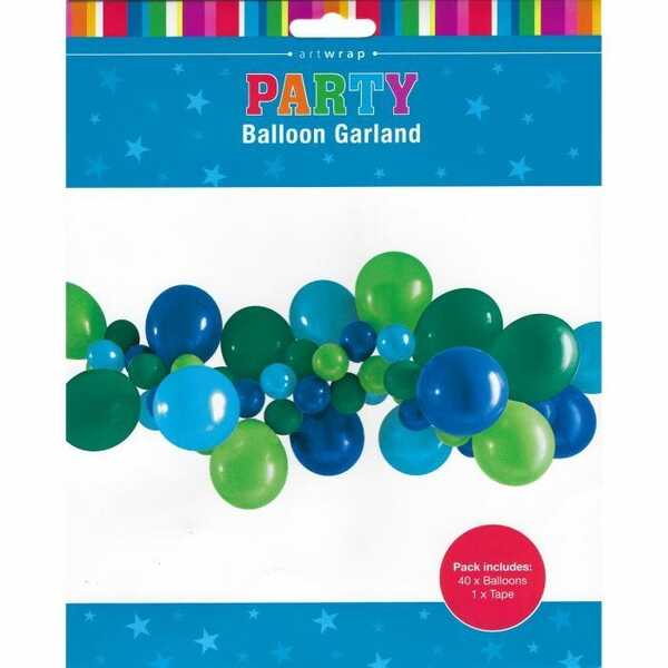 Balloon Garland Blue and Green 40pk - Image 2