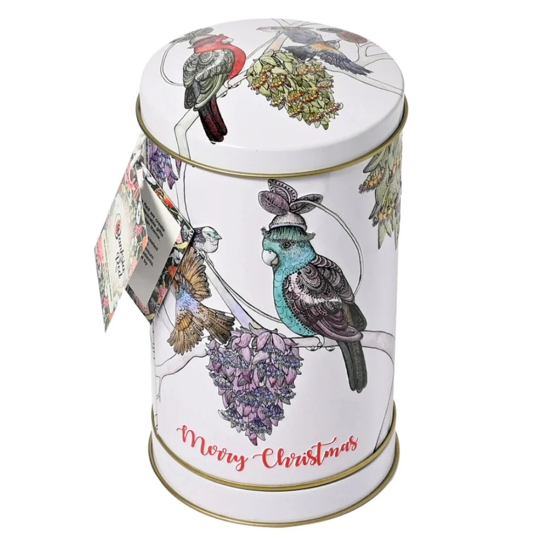 Banksia Red Christmas Musical Wind Up Tin Contains Milk Chocolate Coated Almonds Plays Music As It Spins - Image 2