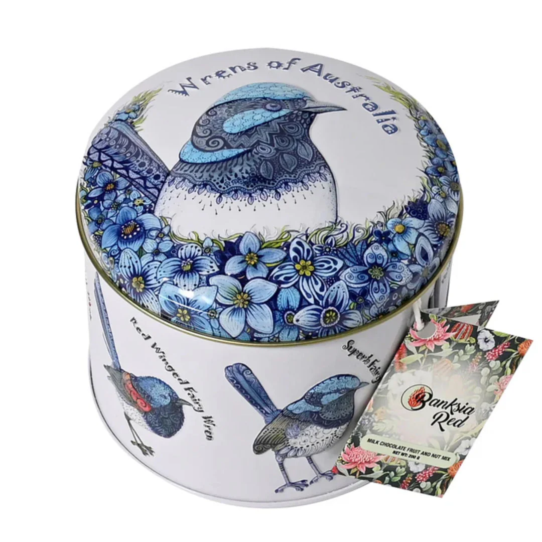 Banksia Red Wrens Of Australia Tin Contains Milk Chocolate, Fruit & Nut Mix Collectable Tins - Image 2