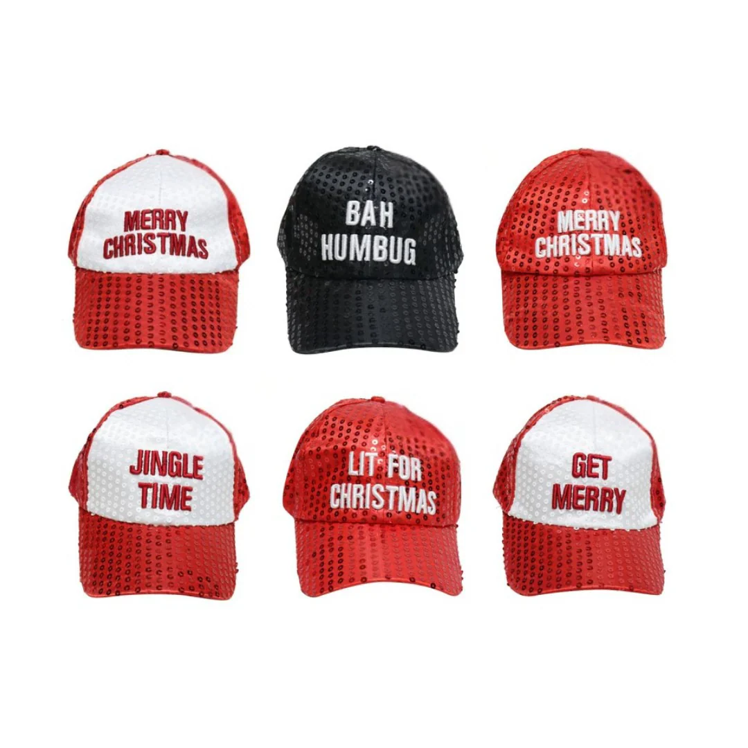 Baseball Cap Embroidered with Sequins Assorted