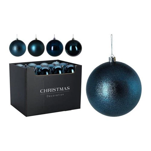 Bauble 100Mm Night Blue 3 Assorted