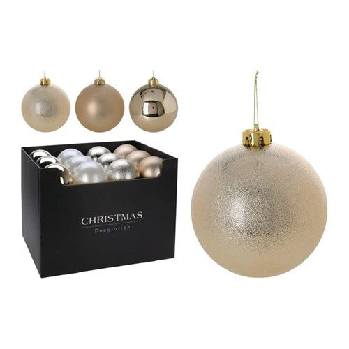 Bauble Ball 120Mm Champagne 4 Assorted