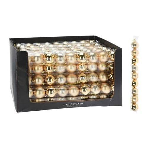 Bauble Set 60Mm Gold 9Pcs