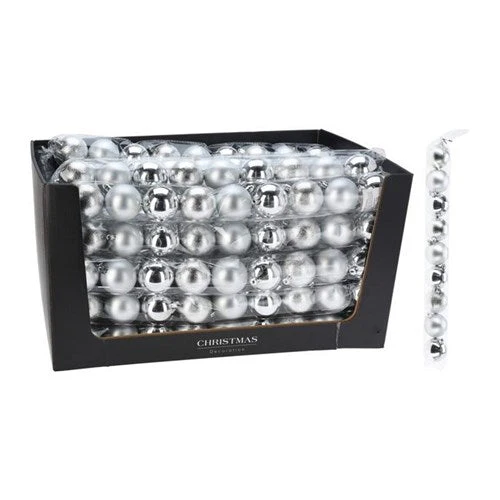 Bauble Set 60Mm Silver 9Pcs