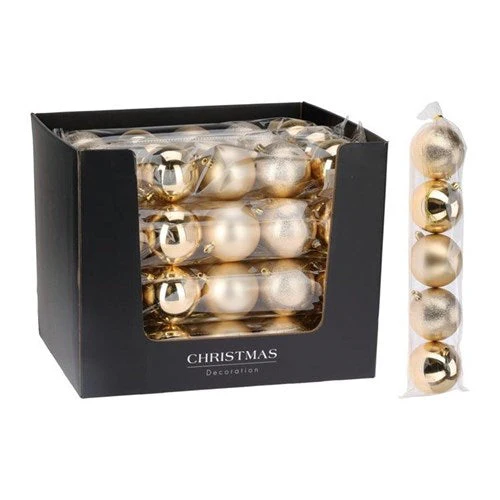 Bauble Set 80Mm Gold 5Pcs