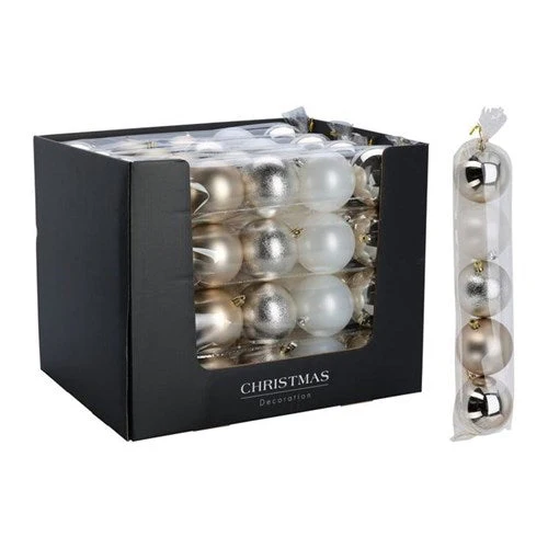 Bauble Set Set 80Mm Champagne 5Pcs