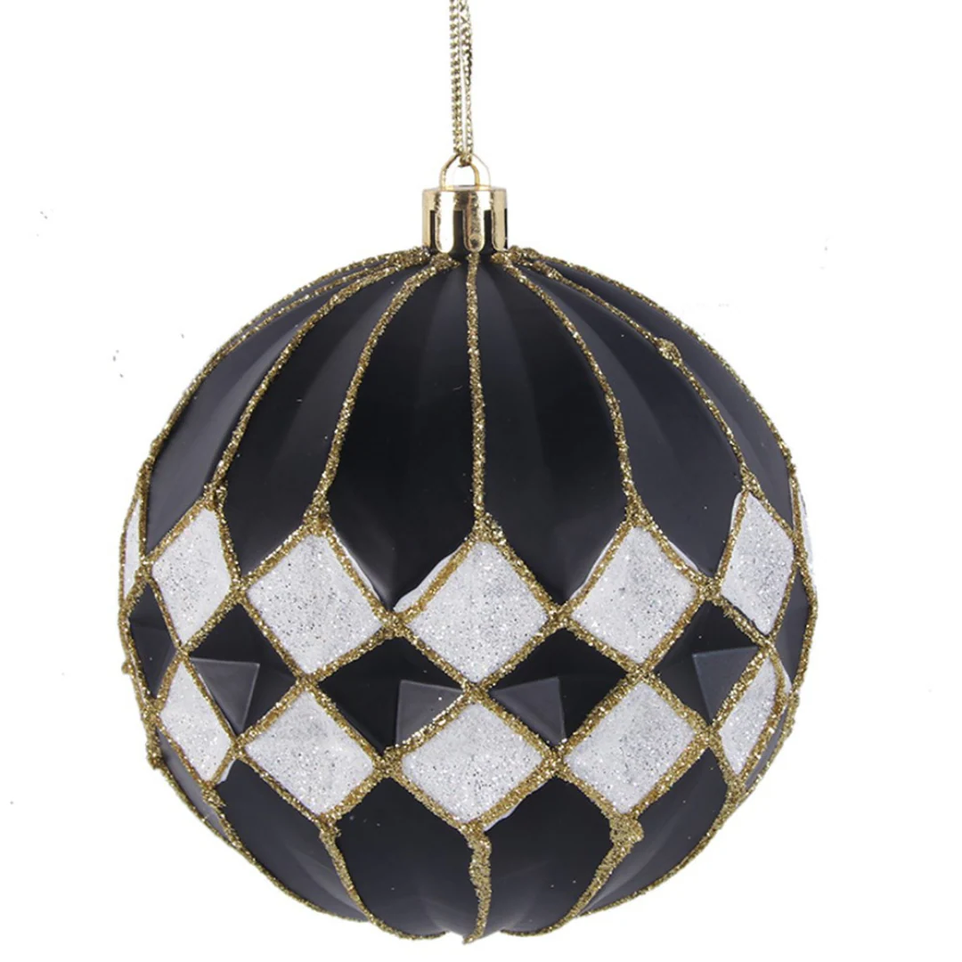 Baubles Black & White 10cm In Pdq 2 Asstd - Image 3