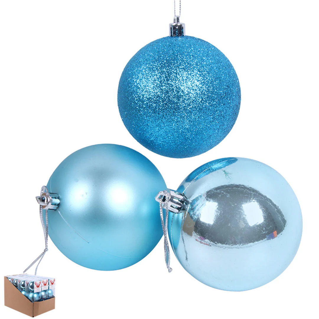 Baubles Teal 8cm 3pk - Image 2