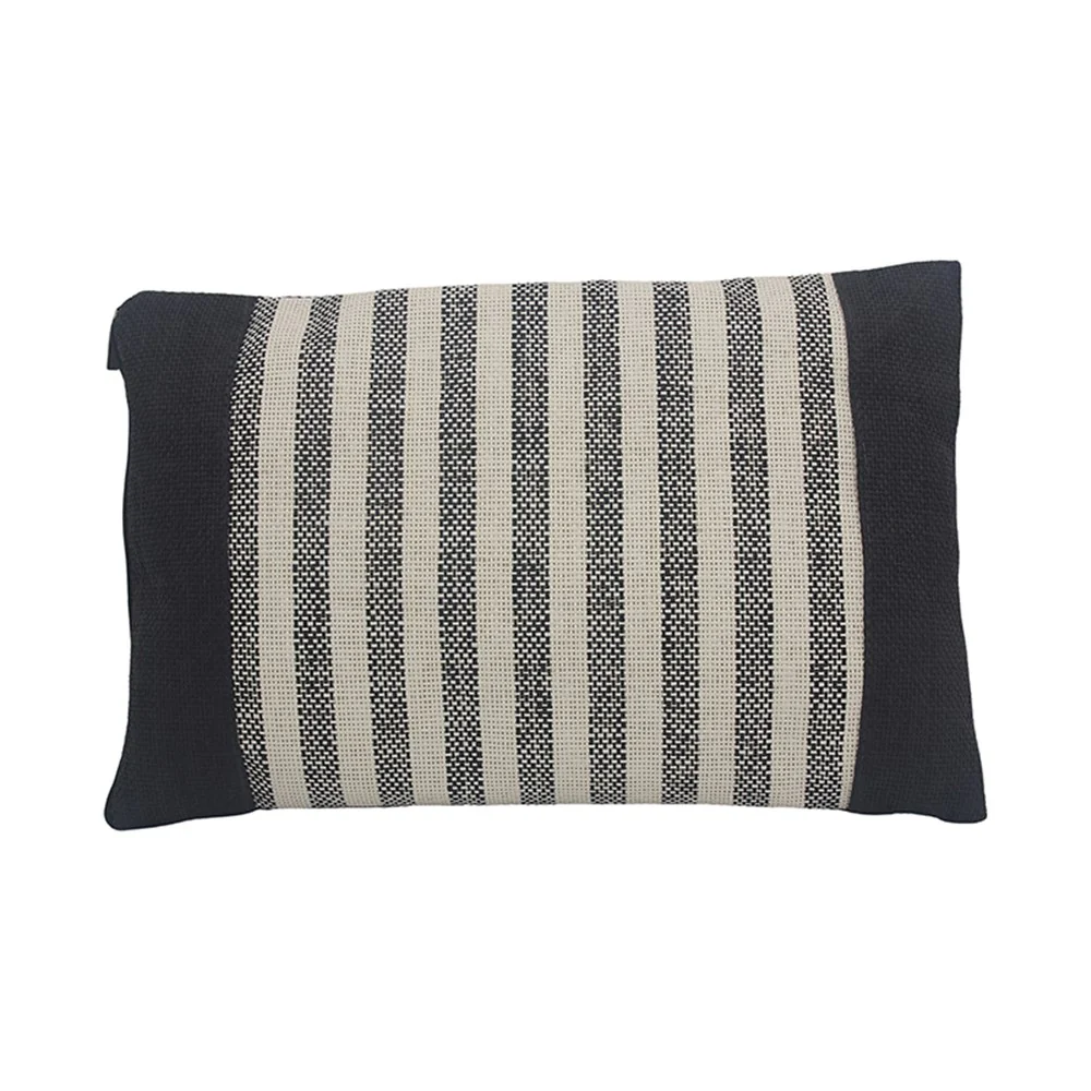 BEACH CUSHION BLACK/WHITE 45X27CM