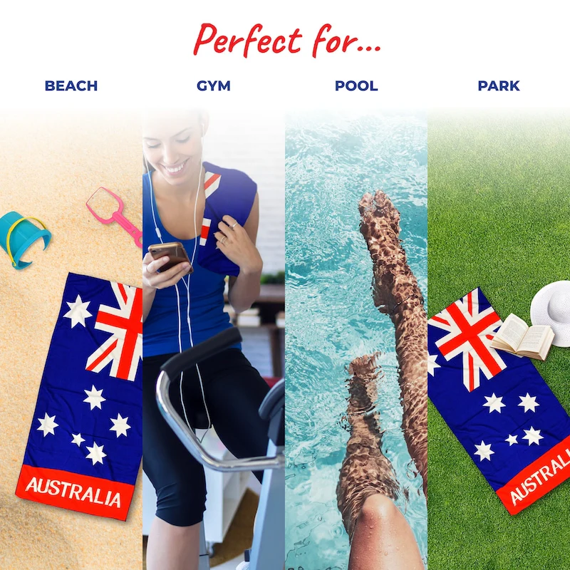 Beach Towel Australiana Design 70cm x 140cm - Image 3