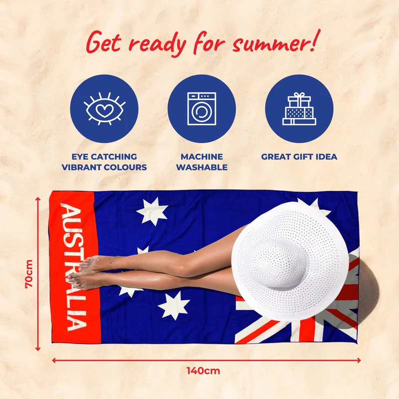 Beach Towel Australiana Design 70cm x 140cm - Image 5