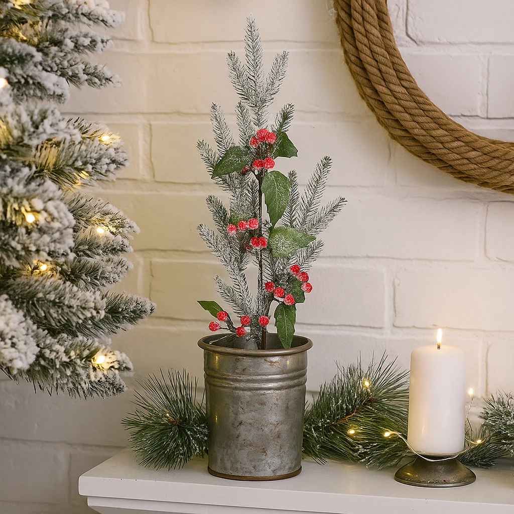 Berry and Pine Stem 88cm