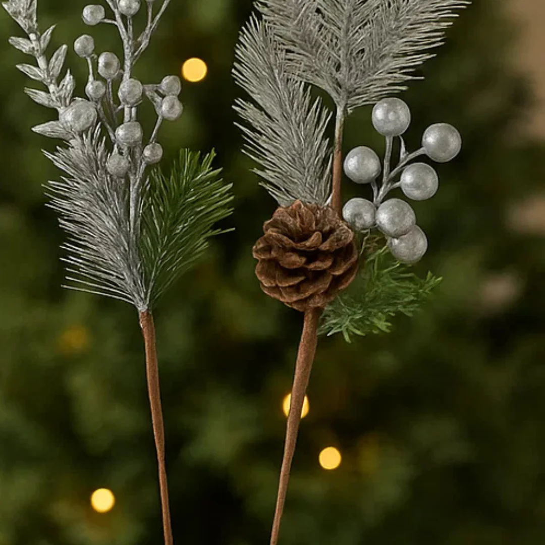 Berry Stem 32cm Dark Silver Assorted