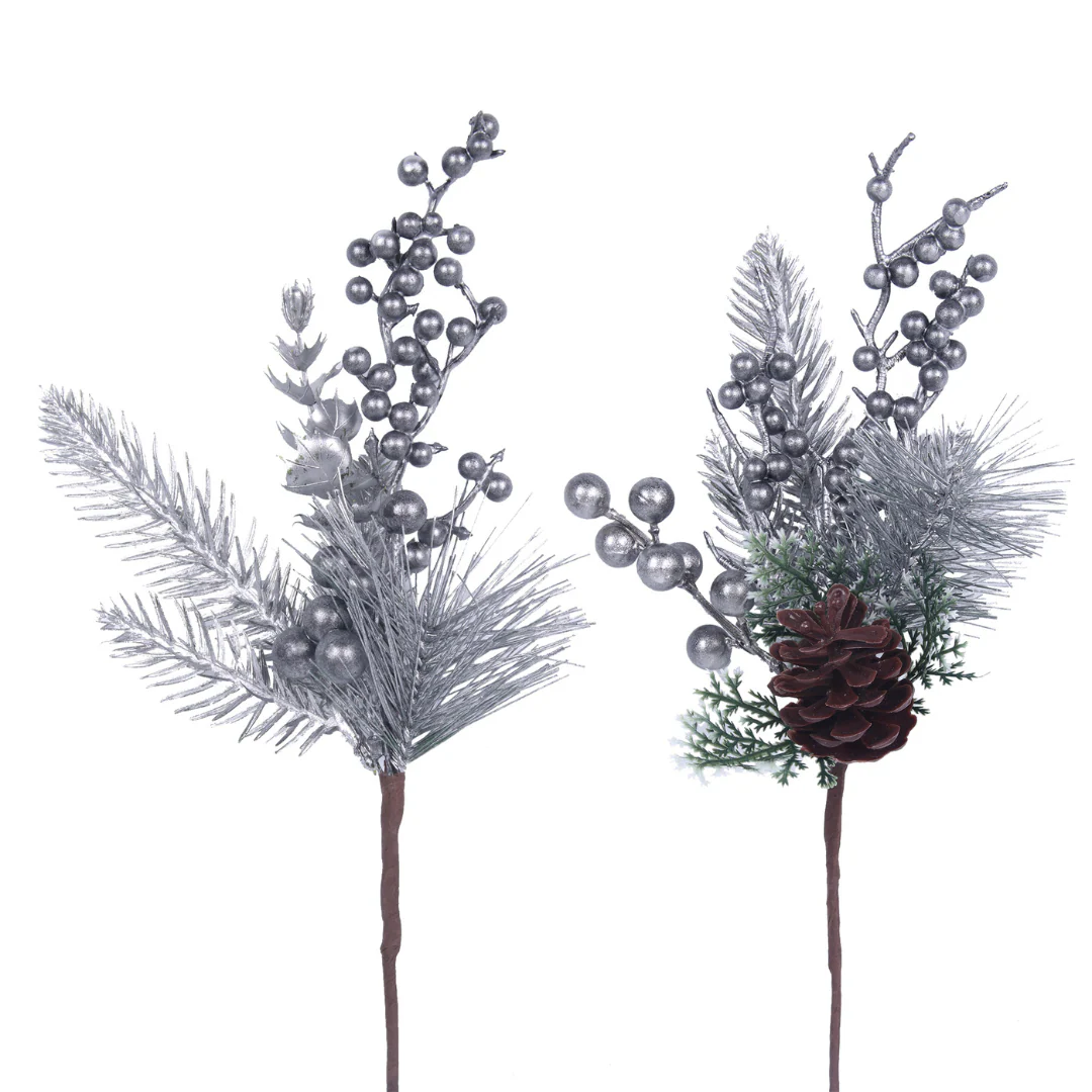 Berry Stem 32cm Dark Silver Assorted - Image 2