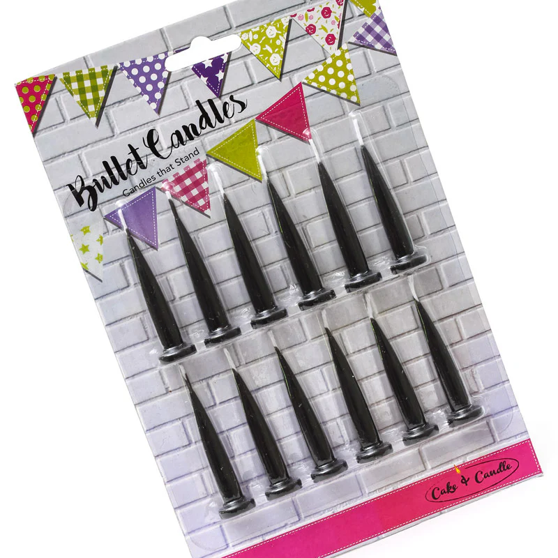 Black Bullet Candles (Pack Of 12)
