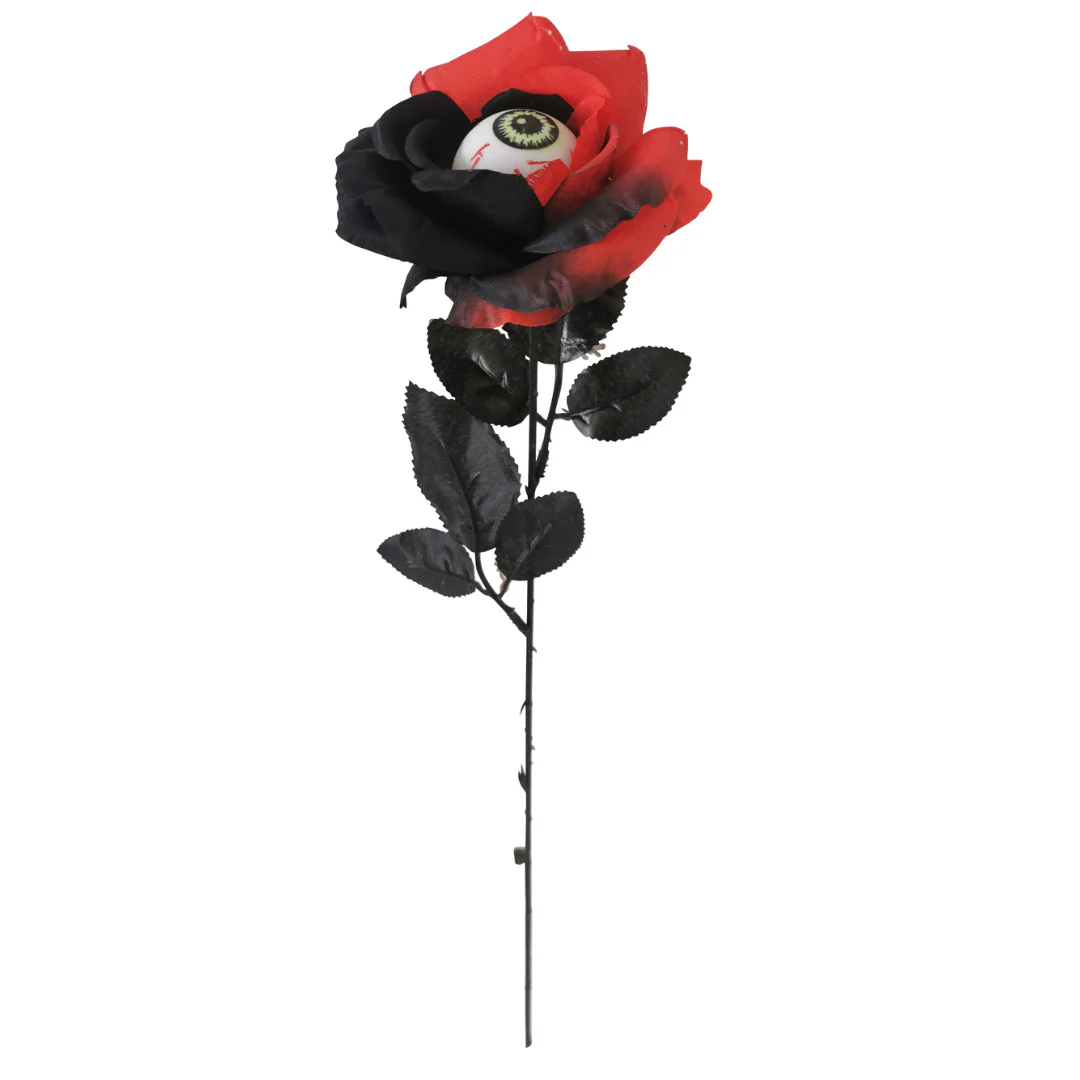 Black and Red Rose with Eyeball 42cm
