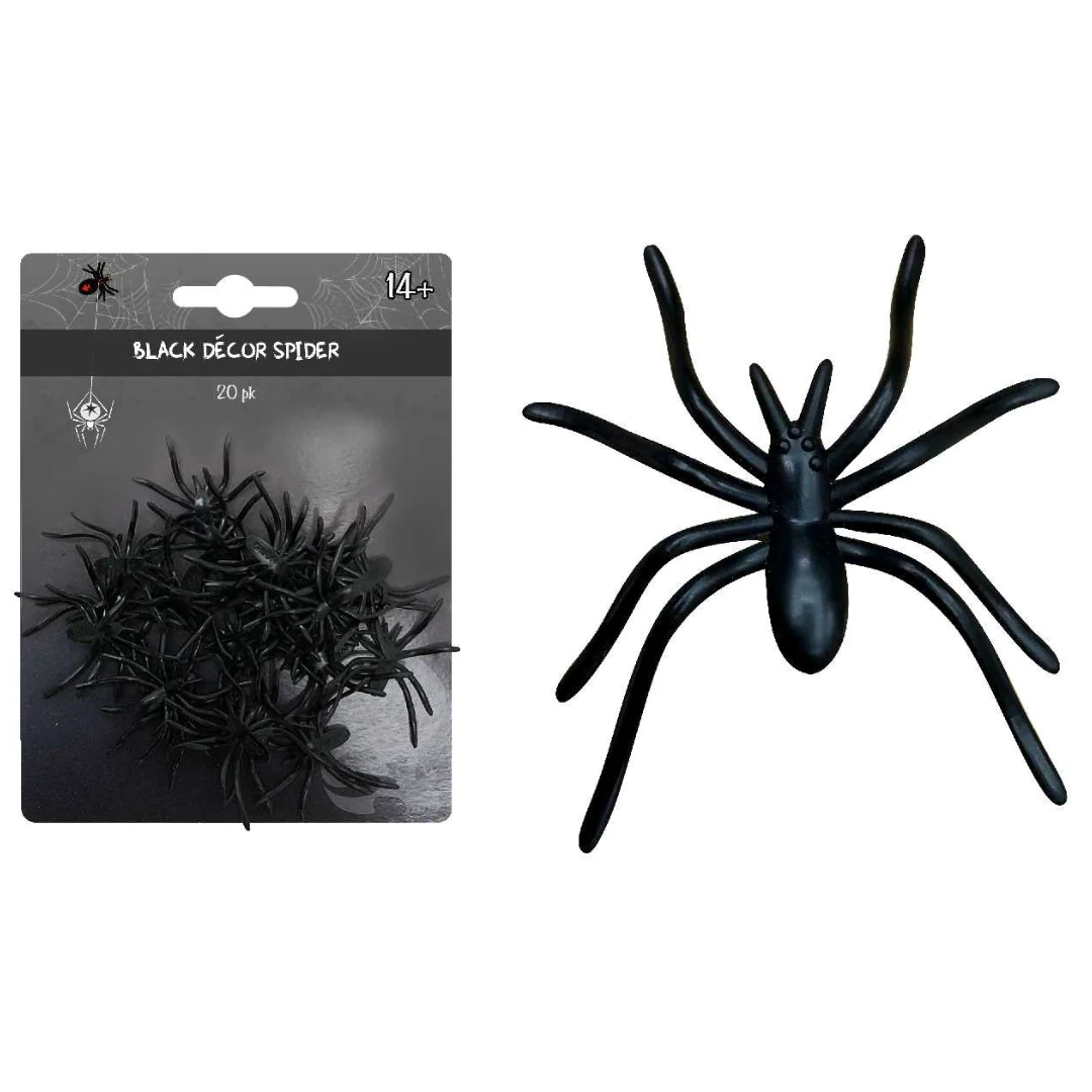 Black Spiders 4.5Cm 20Pk