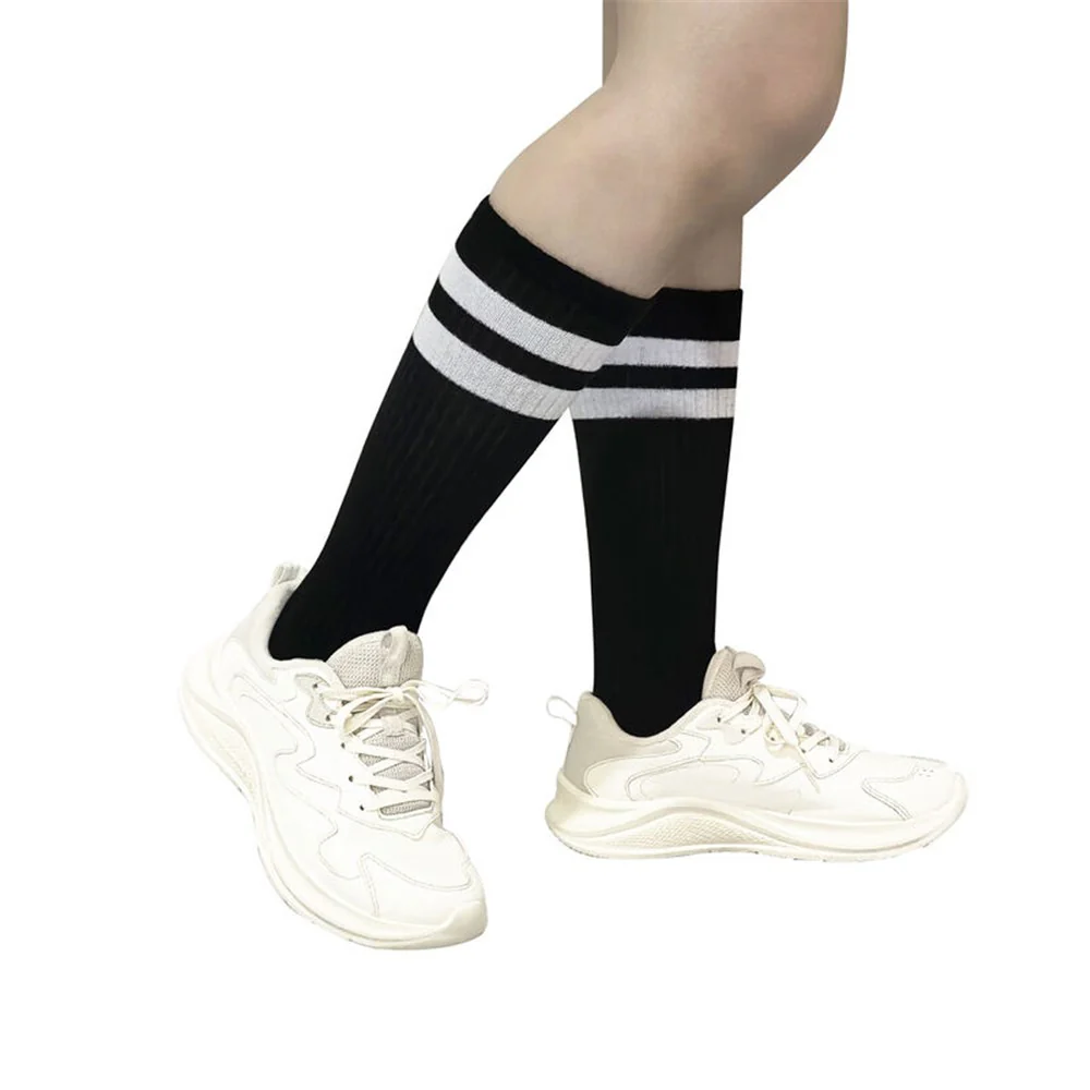40CM BLACK STRIPE KNEE HIGH SOCKS