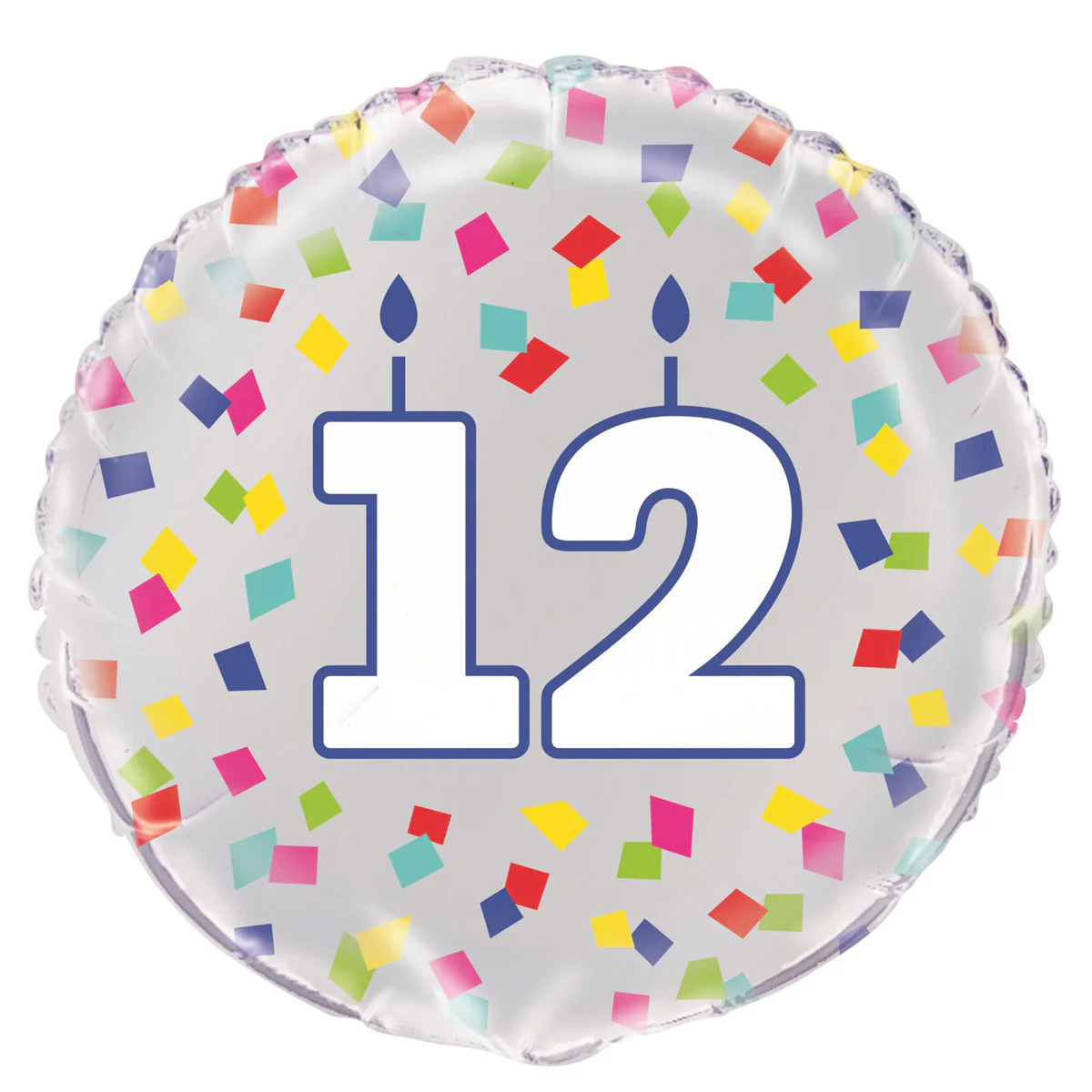 Rainbow Confetti 12th Foil Balloon 45cm