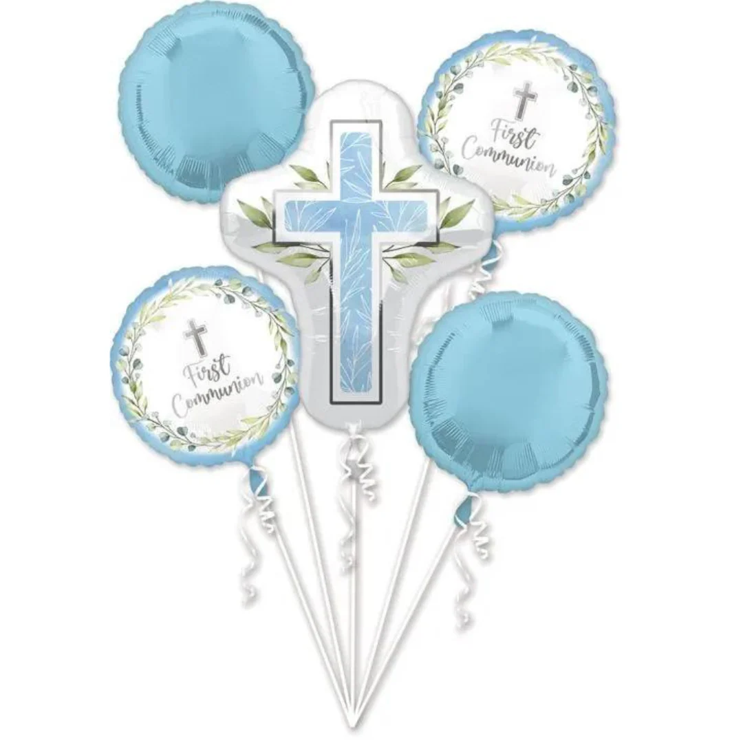 Bouquet 5pc Balloons My First Communion Blue