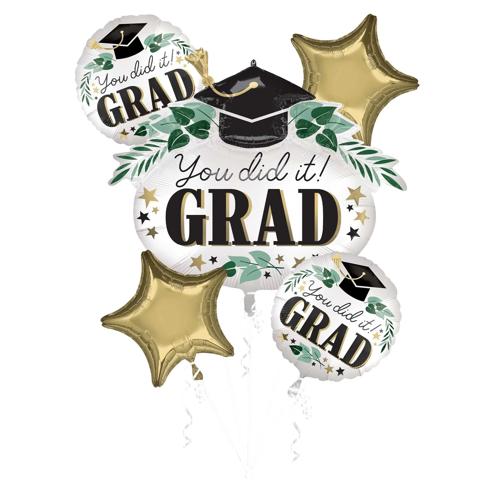 Bouquet 5pc Balloons You did it GRAD Ivy Satin