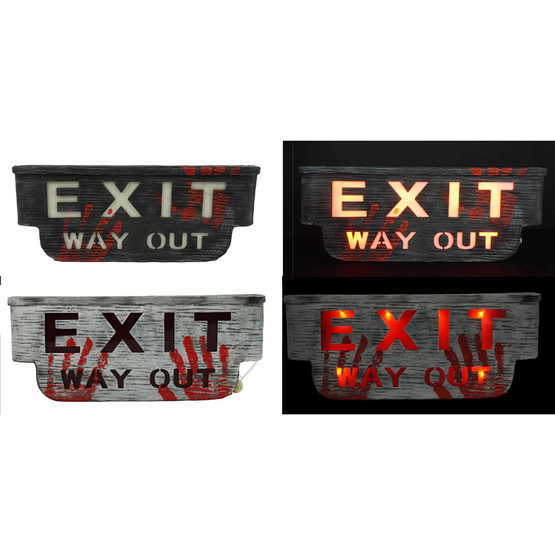 Bloody Exit Sign with Light Up 2 Asstd