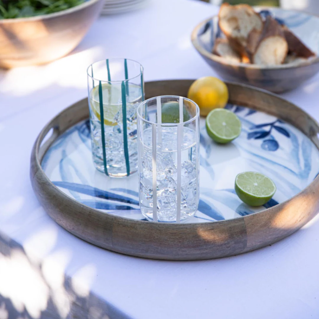 Blue Lagoon Mango Wood Tray - Image 2
