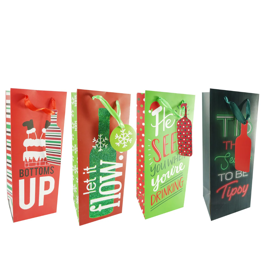 GiftBag Bottle Bag Colourful Slogans Mega Mix