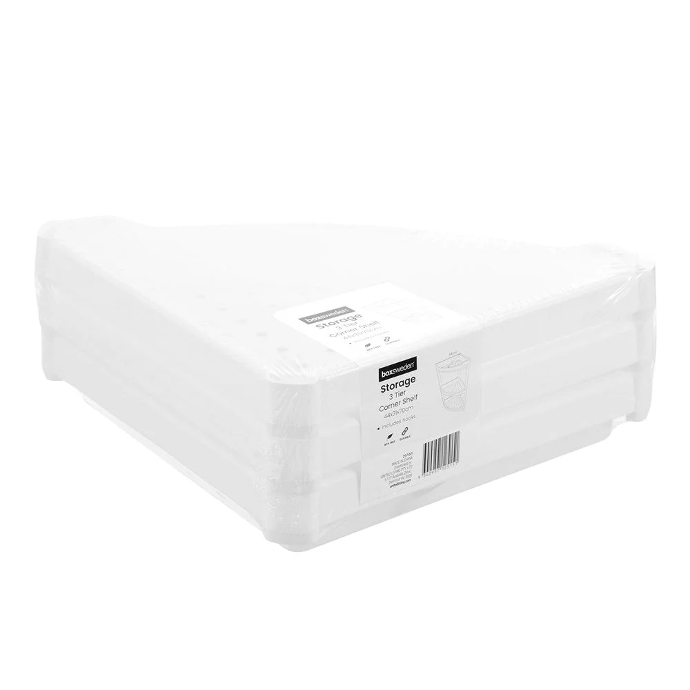 BOXSWEDEN CORNER STORAGE SHELF 3 TIER 44X31X70CM