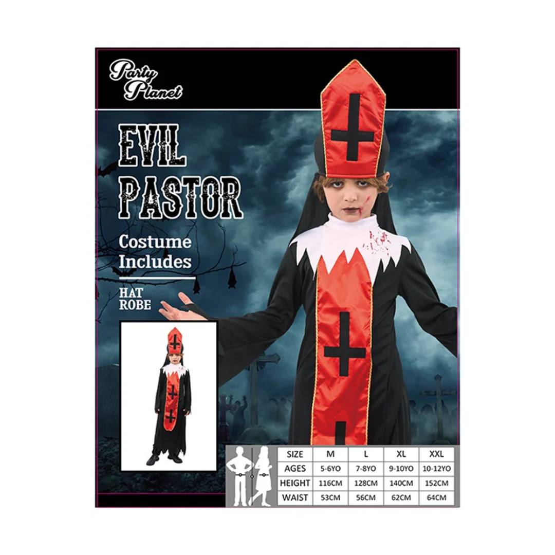 Boy Evil Pastor Costume 2 Asstd
