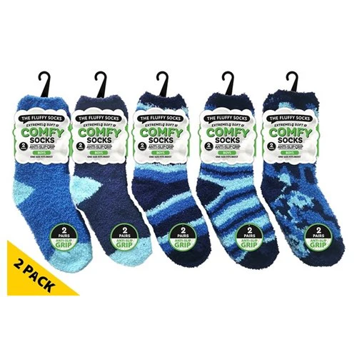 Boys Microfiber Socks Camo/Stripe1 2pk Assorted