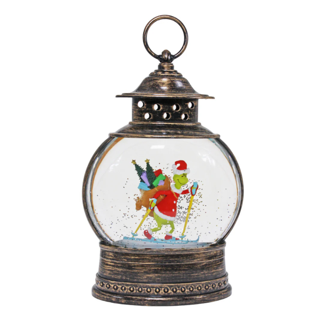 Brass LED Water-Spinning Lantern Grinch Skiing - Image 3