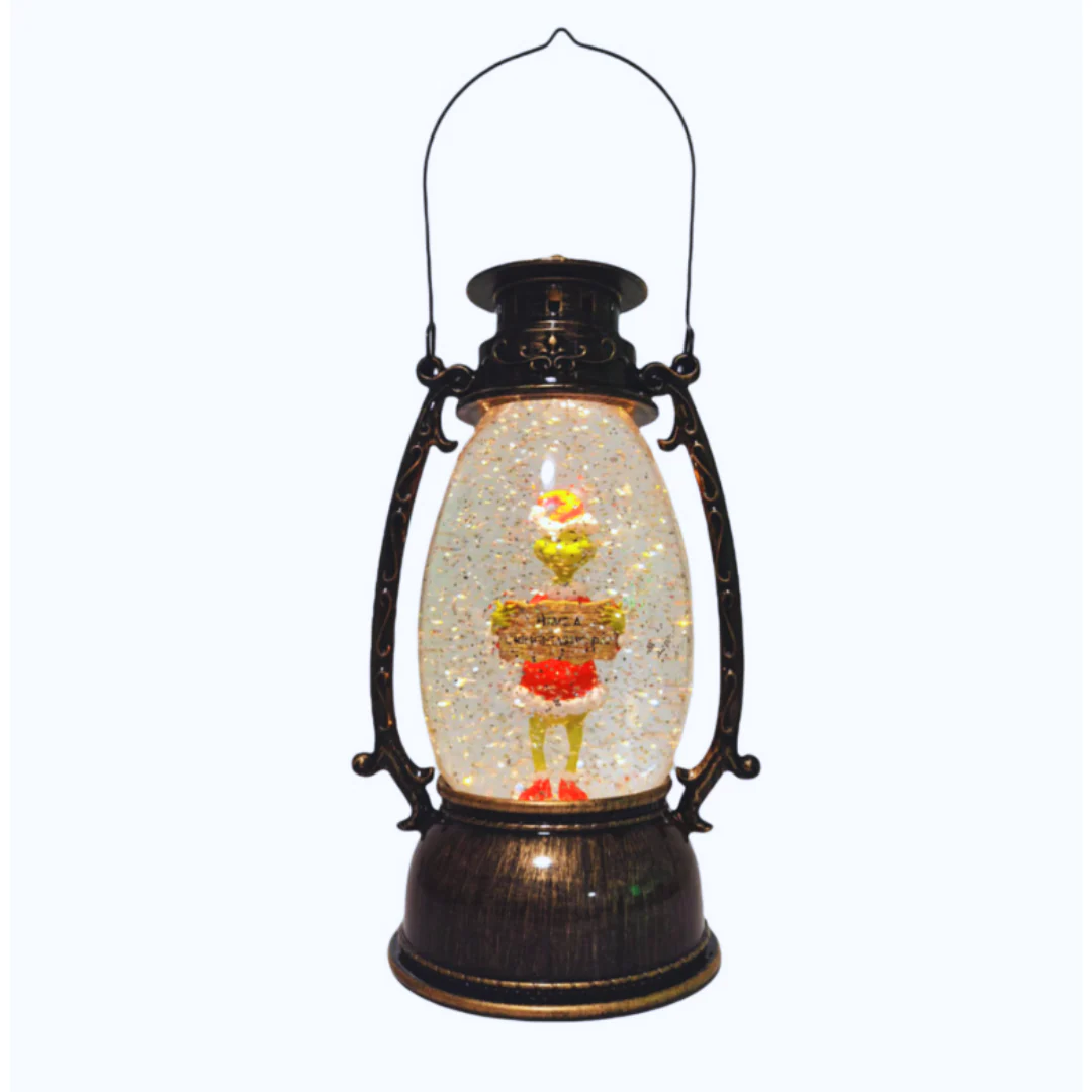 Brass LED Water-Spinning Lantern Merry Grinchmas - Image 3