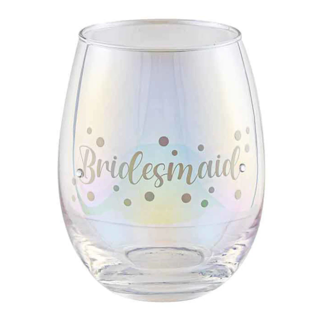 Bridesmaid Stemless Holographic Glass 560ml