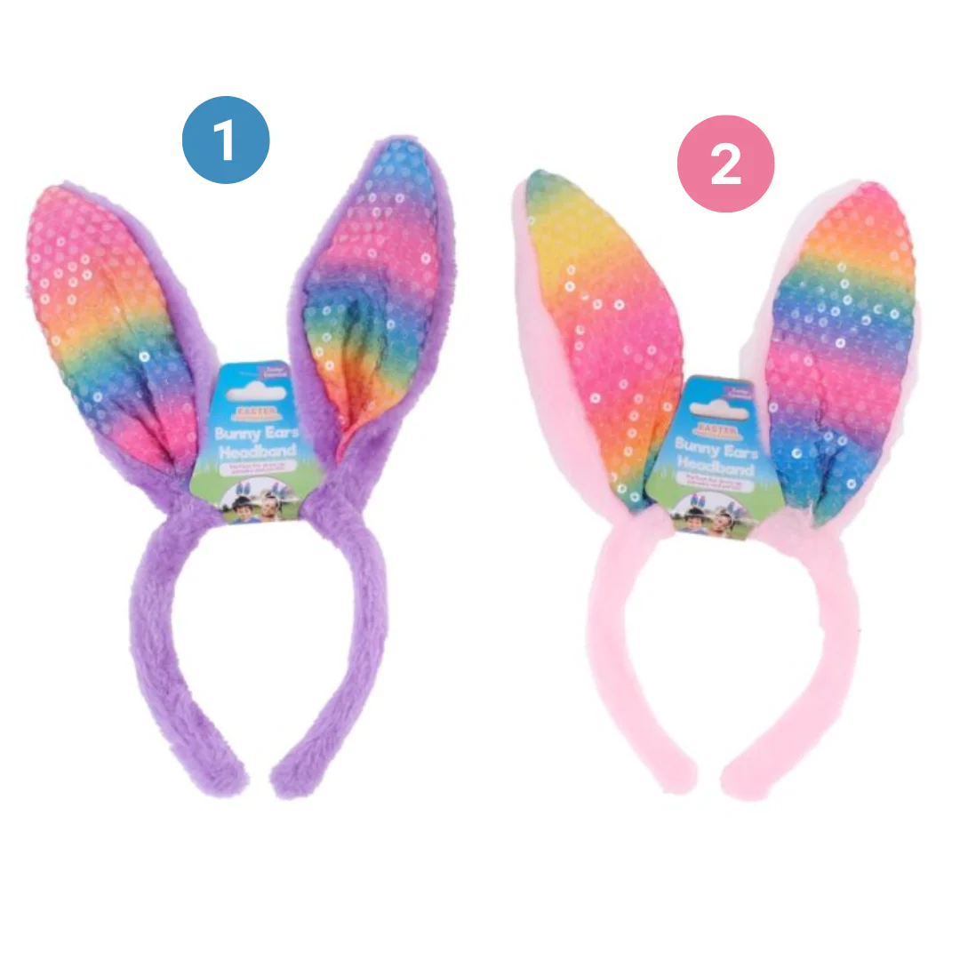 Bunny Ear Headband Rainbow 22cm x 28cm