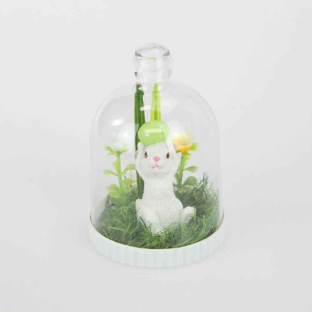 Bunny Rabbit with Egg in Garden House 10cm Assorted - Image 2